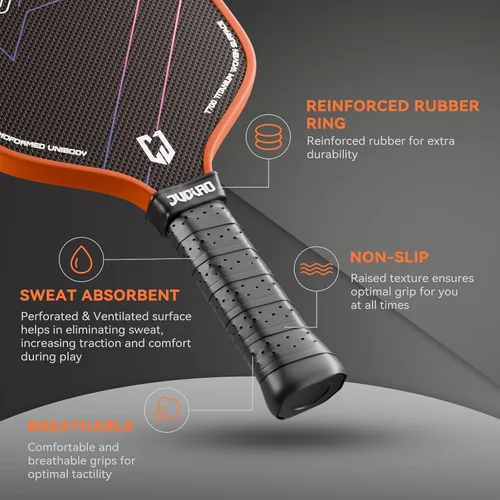 Miniatura 3 de Paletas de pickleball T700 de titanio de fibra de carbono, raqueta de pickleball aprobada por USAPA, raquetas principales de pickleball Naranja