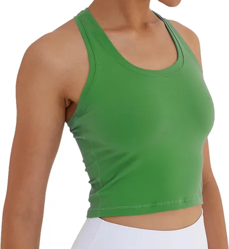 Miniatura 3 de Camiseta corta sin mangas con espalda cruzada para mujer, para correr, entrenamiento, yoga