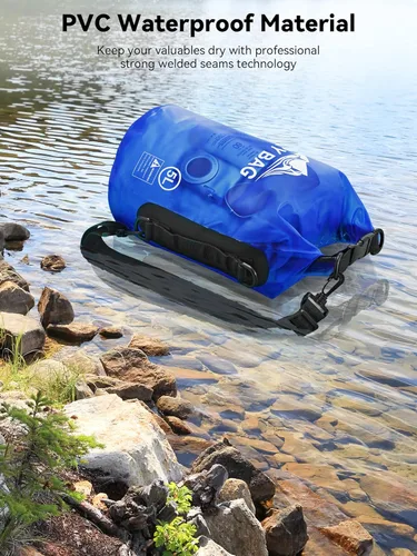 Miniatura 3 de HEETA Bolsa Seca Impermeable para Mujeres y Hombres, 5L/10L/20L/30L/40L Tapa Enrollable Bolsa de Almacenamiento Seca Ligera Mochila con Funda