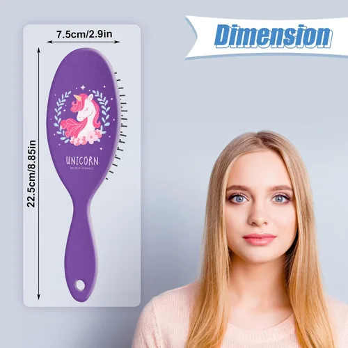 Miniatura 2 de Paquete de 4 cepillos desenredantes para el cabello, peine de masaje antiestático, cepillo de pelo para mujeres y niñas, rizado, lacio, largo o corto