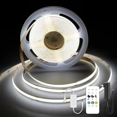 Miniatura 11 de Tira LED COB, tira de luz LED COB blanca cálida de 16.4 pies, tira de luz LED regulable de 2700 K, CRI92+, 0.315 in de ancho, cinta LED flexible