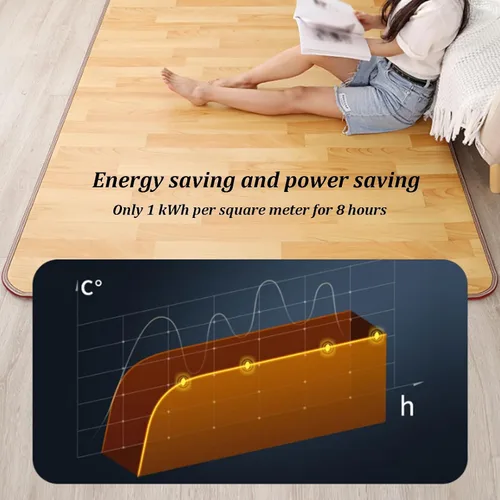 Miniatura 3 de Electric Heated Area Rug, Heated Floor Carpet with 12H Timing Function, Indoor Space Heater, Foot Warmer, Mobile Floor Heating Pads for Home, Living
