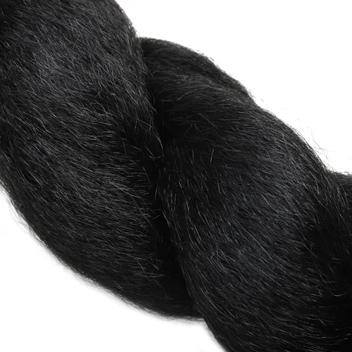 Miniatura 4 de Extensiones de cabello rizado rizado de 22 pulgadas con ganchillo de zorra - Fibras sintéticas Yaki de alta calidad negro natural para mujeres 1B-22