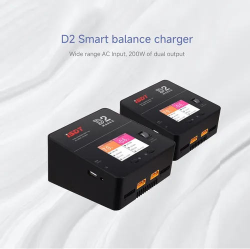 Miniatura 2 de ISDT D2 Mark 2 LiPo Cargador de equilibrio de batería Duo Descargador Dual 200W 12A2 AC Salida de doble canal 1-6S Li-ion Life NiCd NiMH LiHV PB