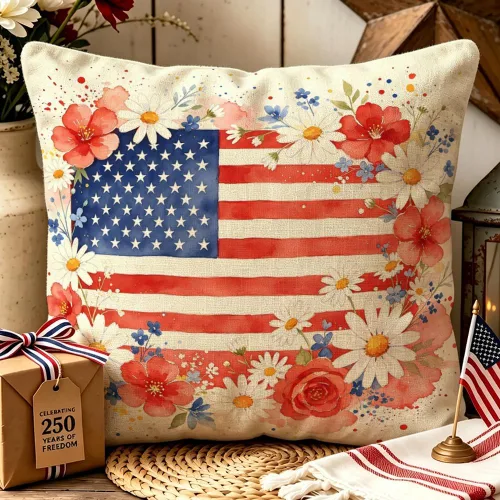 Miniatura 22 de ArogGeld Patriotic Pillow Covers 16x16 Inch 4th of July Dog Decorations America Flag Striped Star Throw Pillow Covers Personalized Funny 250th