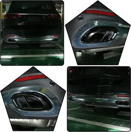 Miniatura 3 de Acero inoxidable para Mercedes Benz GLE 350 GLE 450 GLC GLS W167 X253 X167 2020 Accesorios de tapa de cola de tubo de escape de silenciador exterior