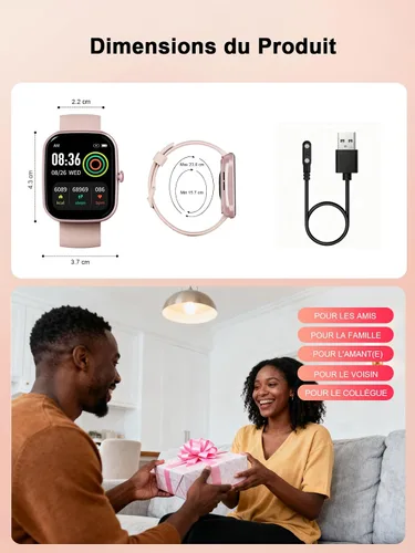 Miniatura 7 de invens Men's Women's Smart Watch with Bluetooth Call Smartwatch with Pedometer Heart Rate Monitor Oximeter Sports Watch for iPhone Android