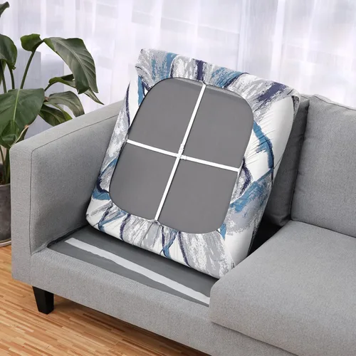 Miniatura 4 de Fuloon Fundas de Cojines para Sofá, Fundas de Cojines de Asiento Elásticas Estampadas, Fundas Protectoras Lavables para Muebles, para Sillón, Azul