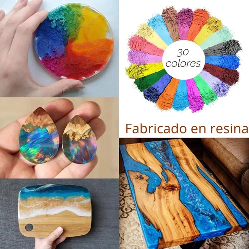 Miniatura 4 de Polvo de mica, pigmento de 30 colores, polvo de mica natural de grado cosmético brillante para resina epoxi/bombas de baño/vela/jabón, brillo