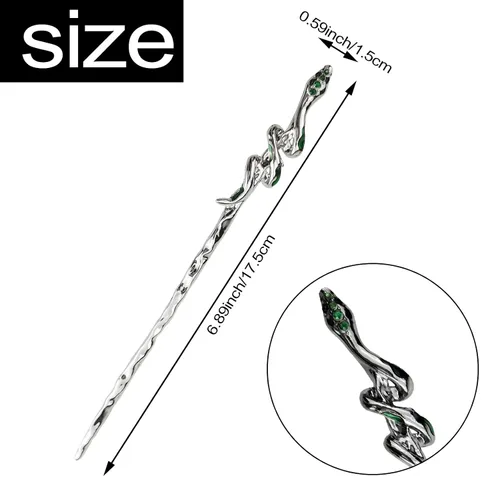Miniatura 2 de Paquete de 4 palitos para el cabello con diseño de serpiente para cabello largo, accesorios para el cabello 2 en 1, horquilla de estilo chino