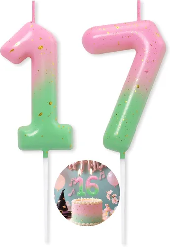 Miniatura 68 de Velas número 2 arcoíris con número 3D de feliz cumpleaños para decoración de fiesta de pastel de cumpleaños, suministros de celebración