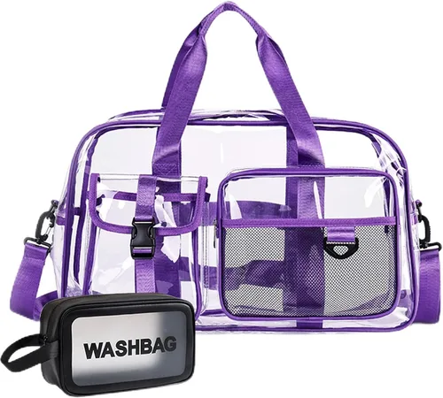 Miniatura 28 de Bolsa de Gimnasio Pequeña para Mujer, Bolsa de Lona de Viaje, Bolsa de Fin de Semana con Compartimento para Zapatos
