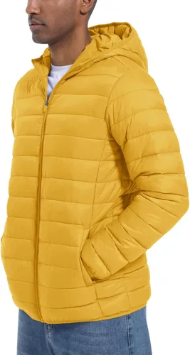 Miniatura 2 de MAGCOMSEN Chaqueta acolchada ligera con capucha para hombre, con cremallera completa, resistente al agua, acolchada, con forro