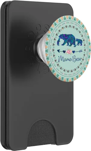 Miniatura 8 de PopSockets PopSockets Swappable PopGrip - Mamá Oso de dos bebés en menta verde