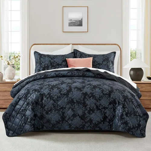 Miniatura 26 de IR Imperial Rooms Velvet Twin Quilt Bedspread Comforter Bedding Set 2 Pcs Diamond Pattern - (68"x86") Bedspread Coverlet + 1 Pillow Shams