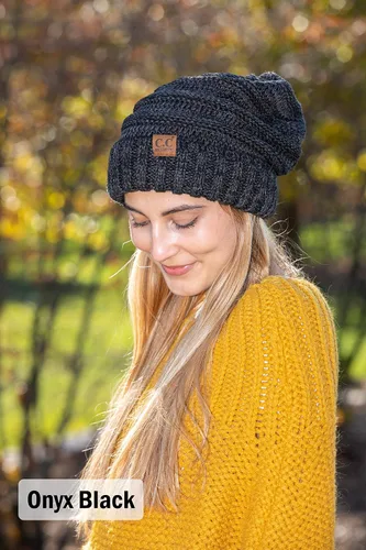 Miniatura 3 de Funky Junque Gorro holgado de punto trenzado de gran tamaño, grueso, suave, de gran