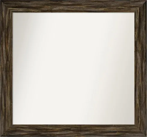 Miniatura 212 de Amanti Art Espejo de baño marrón para sobre el fregadero, 25 x 25 pulgadas, hecho a medida, espejo de tocador cuadrado marrón medio, marco de madera
