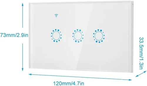 Miniatura 8 de Panel de interruptor táctil inteligente de 3 cuadrillas, Interruptor estándar de EE. UU., Control remoto de aplicación, Interruptor de luz táctil