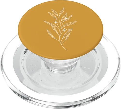Miniatura 8 de Delicado Boho Botánico Hojas Mostaza Amarillo PopSockets Intercambiables PopGrip