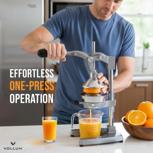 Miniatura 3 de Vollum Exprimidor manual de cítricos, exprimidor de cítricos de grado comercial, exprimidor de jugo de naranja para naranjas, limones, limas, acero
