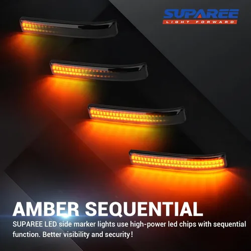 Miniatura 4 de SUPAREE Luces LED Switchback de Señal de Giro para Espejo Lateral Compatibles con Ford F150 2009-2014 2010-2014 Raptor, Lente Ahumado Ámbar