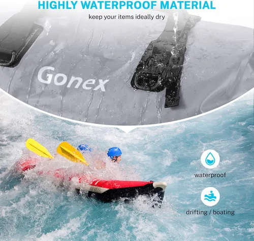 Miniatura 2 de Gonex Bolsa de lona impermeable extra grande de 40 L, 60 L, 80 L, bolsa de lona seca de viaje, bolsa resistente con correas y asas duraderas