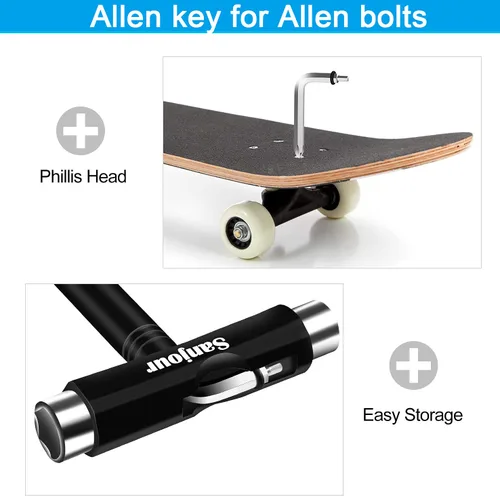 Miniatura 6 de Kit de herramientas de patinaje todo en uno, kit de herramientas con 10 rodamientos 608RS para patineta, patinaje de ruedas, patinaje