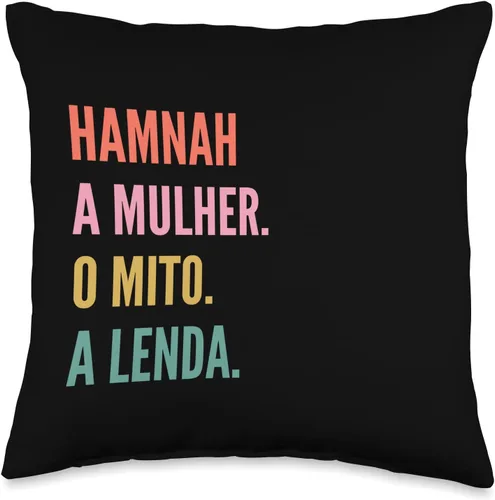 Designs De Nomes Engraçados Para Mulher Divertido cojín portugués con diseño de nombre Hamnah, 16 x 16 pulgadas, multicolor
