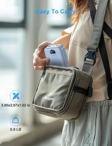 Miniatura 8 de Ffnpua Cargador portátil con enchufe de pared, batería externa de 20000 mAh con USB C de carga rápida, paquete de batería externa con cables