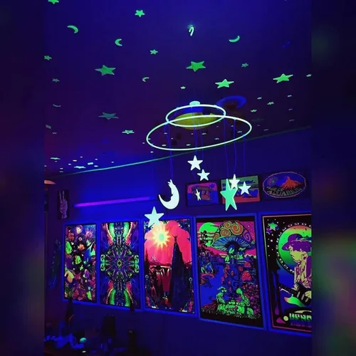 Miniatura 7 de Tira de luz LED negra, 6.6 pies, 120 cuentas de lámpara, accesorios de luz negra flexibles de 5 V, tira de luz negra de 6.6 ft, no impermeable