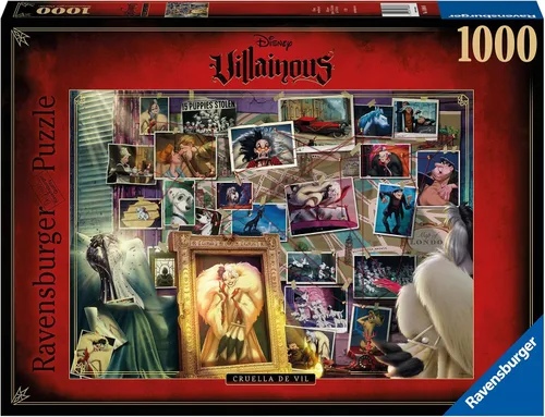 Miniatura 3 de Ravensburger Disney Villainous: Cruella de Vil - Rompecabezas de 1000 piezas para niños y adultos Piezas únicas con tecnología Softclick Diseño