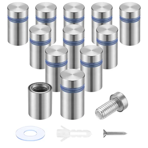 Miniatura 19 de Pelopy 8 Piezas Tornillos Separadores de Letreros Tornillos para Publicidad Acero Inoxidable Soportes Separadores de Pared Clavo de Vidrio Acrílico