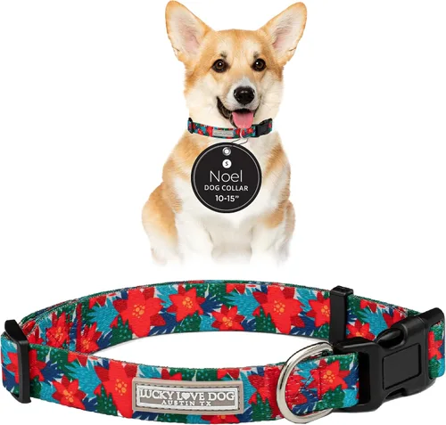 Miniatura 73 de Lucky Love Dog - Collar de perro ajustable con hebilla de fácil clic para los grandes, duradero y cómodo para perros machos y hembras, collar