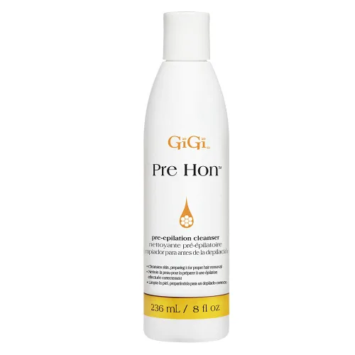 GiGi Pre Hon Limpiador Pre-Depilación Pre Cera - Preparación de la Piel para la Depilación, Elimina Grasa e Impurezas, Ideal para Cara y Cuerpo, 8