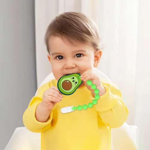 Miniatura 6 de Juguete mordedor de silicona de grado alimenticio para bebés con soporte para chupete, juguetes de dentición, juego de regalo para niños y niñas a