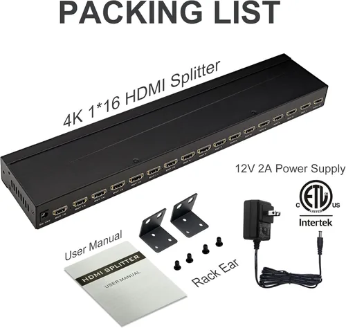 Miniatura 8 de Divisor HDMI 4K 1x16 1 en 16 salidas por Anlink-Ultra HD HDMI TV Splitter, 4K 60Hz, soporta 4K/8MP/5MP/1080P y 3D para Xbox PS4 PS3 Fire Stick Blue