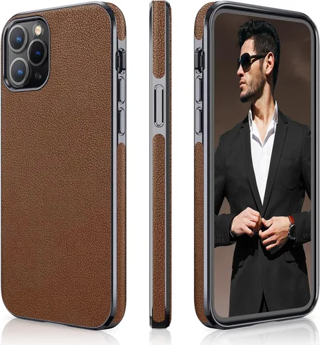 Miniatura 27 de LOHASIC Funda para iPhone 12 y iPhone 12 Pro - Fundas para teléfono i Phone 12 con borde cromado delgado, fundas de cuero de diseño suave, funda