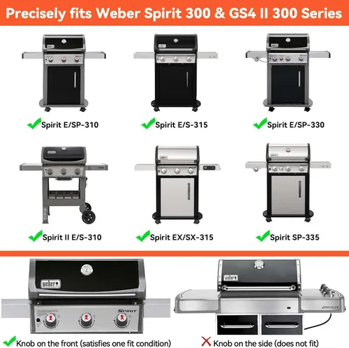 Miniatura 6 de 7636 Barras saborizadoras para Weber Spirit y Spirit II & GS4 Spirit II Serie 300, Spirit E310 E320 E330 S310 S320 S330 parrilla de gas con perilla