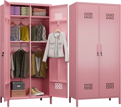 Miniatura 10 de METAN Armario de metal para escuela, oficina, gimnasio, dormitorio, armario de almacenamiento de acero de 3 puertas para empleados, armario
