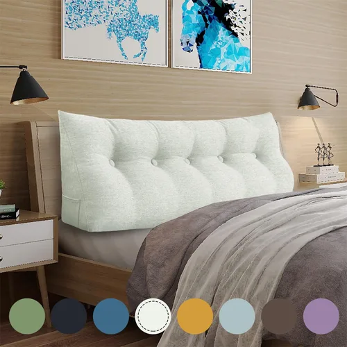 Miniatura 53 de Almohada WOWMAX grande de apoyo con forma triangular, almohada con forma de cuña para respaldo o lectura, cabecero para el día de la Madre