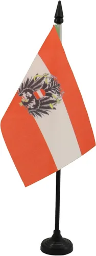 Miniatura 150 de United Kingdon Coat of arms Table Flag 5'' x 8'' - UK - British - England Desk Flag 21 x 14 cm - Black plastic stick and base - AZ FLAG Escudo