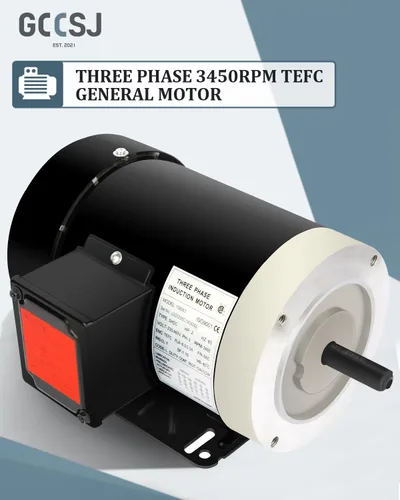 Miniatura 2 de Motor eléctrico, Motor compresor de aire 1HP, Motor de uso general de 1725 RPM, Motor trifásico 56C Marco 5/8 "Diámetro del eje de acero laminado