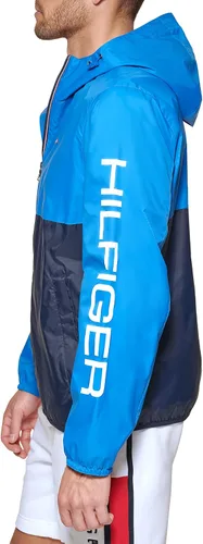 Miniatura 3 de Tommy Hilfiger Chaqueta de lluvia ligera activa resistente al agua con capucha para hombre