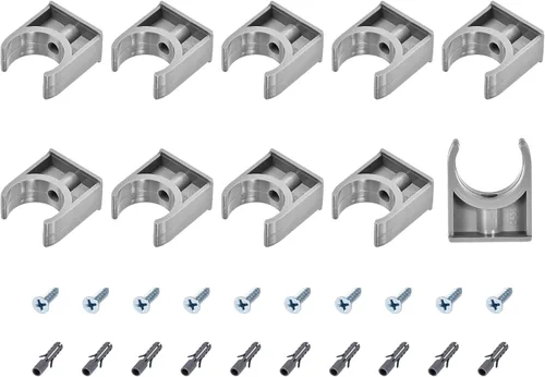 Miniatura 8 de METALLIXITY Clips de tubería de agua de PVC (0.79 pulgadas), 20 unidades, abrazaderas de plástico en forma de U con tornillos, para manguera