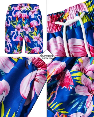 Miniatura 149 de TUNEVUSE Conjunto de camisas y pantalones cortos hawaianos para hombre, 2 piezas, trajes de playa con estampado de flores, traje tropical de verano