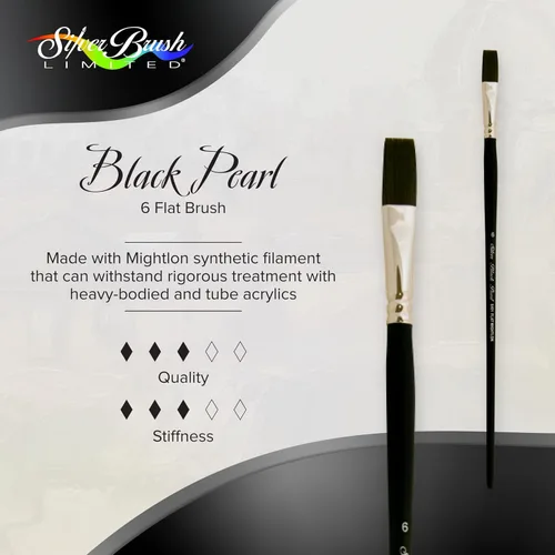 Miniatura 2 de Silver Brush 6401-6 Black Pearl Mightlon - Cepillo sintético de mango largo, plano, tamaño 6