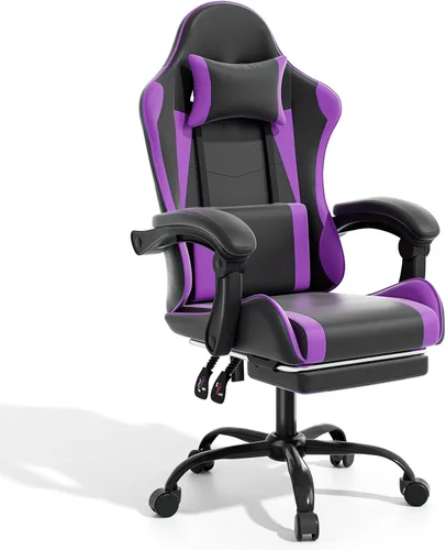 Miniatura 11 de Magshion Silla de juegos, silla ergonómica para computadora con reposabrazos de acoplamiento, silla de videojuegos de altura ajustable con Negro