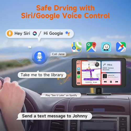 Miniatura 5 de Spedal Receptor inalámbrico CarPlay y Android Auto CL518, cámara de tablero Ultra HD de 2.5K, audio Bluetooth, comando de voz, carga rápida