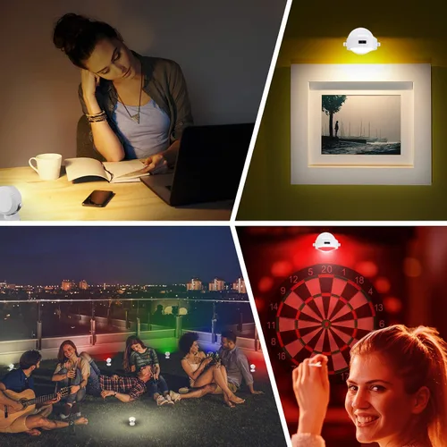 Miniatura 4 de Luces LED de acento que funcionan con pilas, luz de imagen regulable con control remoto, 12 luces de arte que cambian de color, luz de disco