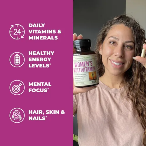 Miniatura 4 de Vimerson Health Suplemento multivitamínico y de moringa de cúrcuma para mujeres para apoyo inmunológico, energía, estado de ánimo, cabello, piel
